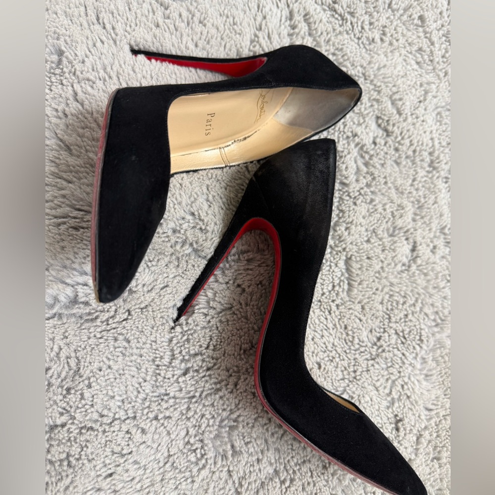 Christian Louboutin Black Suede Pumps